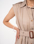 TEXTURED BUTTON DOWN DRESS